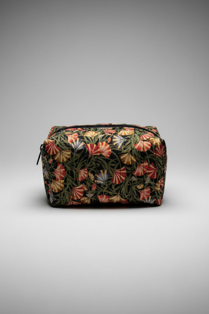 Boxy Pouch - Dark Floral Fan - Medium