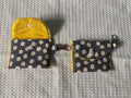 Ear Bud Case - Dark Blue with White Daisies - Large