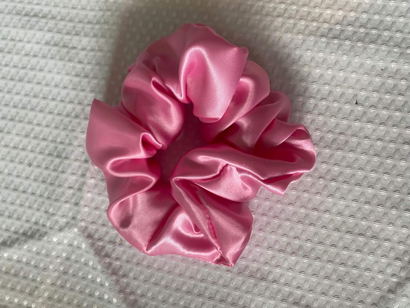 Hair Scrunchie - Normal to Thick Hair  - Pink Satin