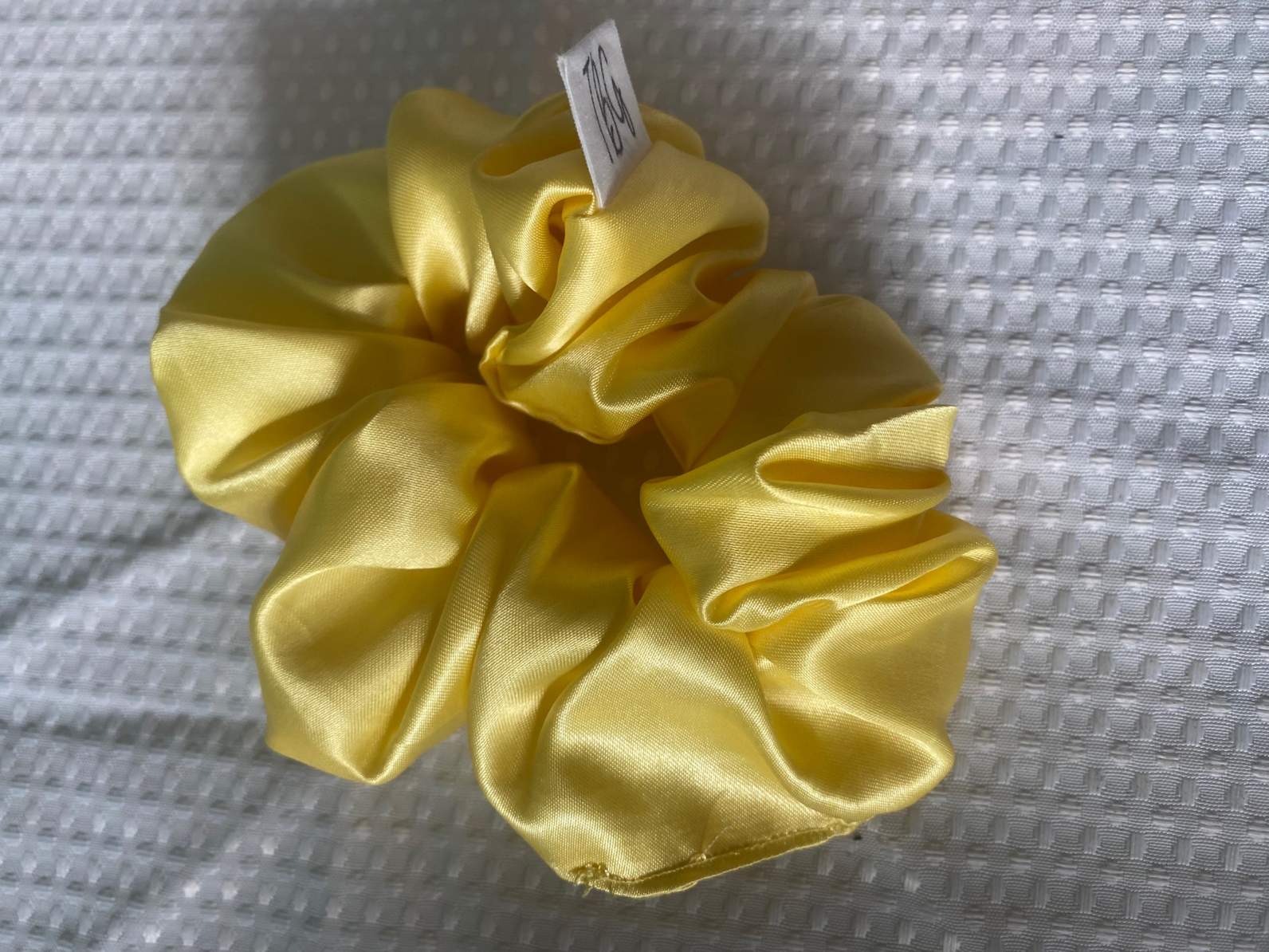 Hair Scrunchie - Normal to Thick Hair  - Yellow Satin