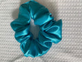Hair Scrunchie - Thin to Normal Hair - Teal Satin