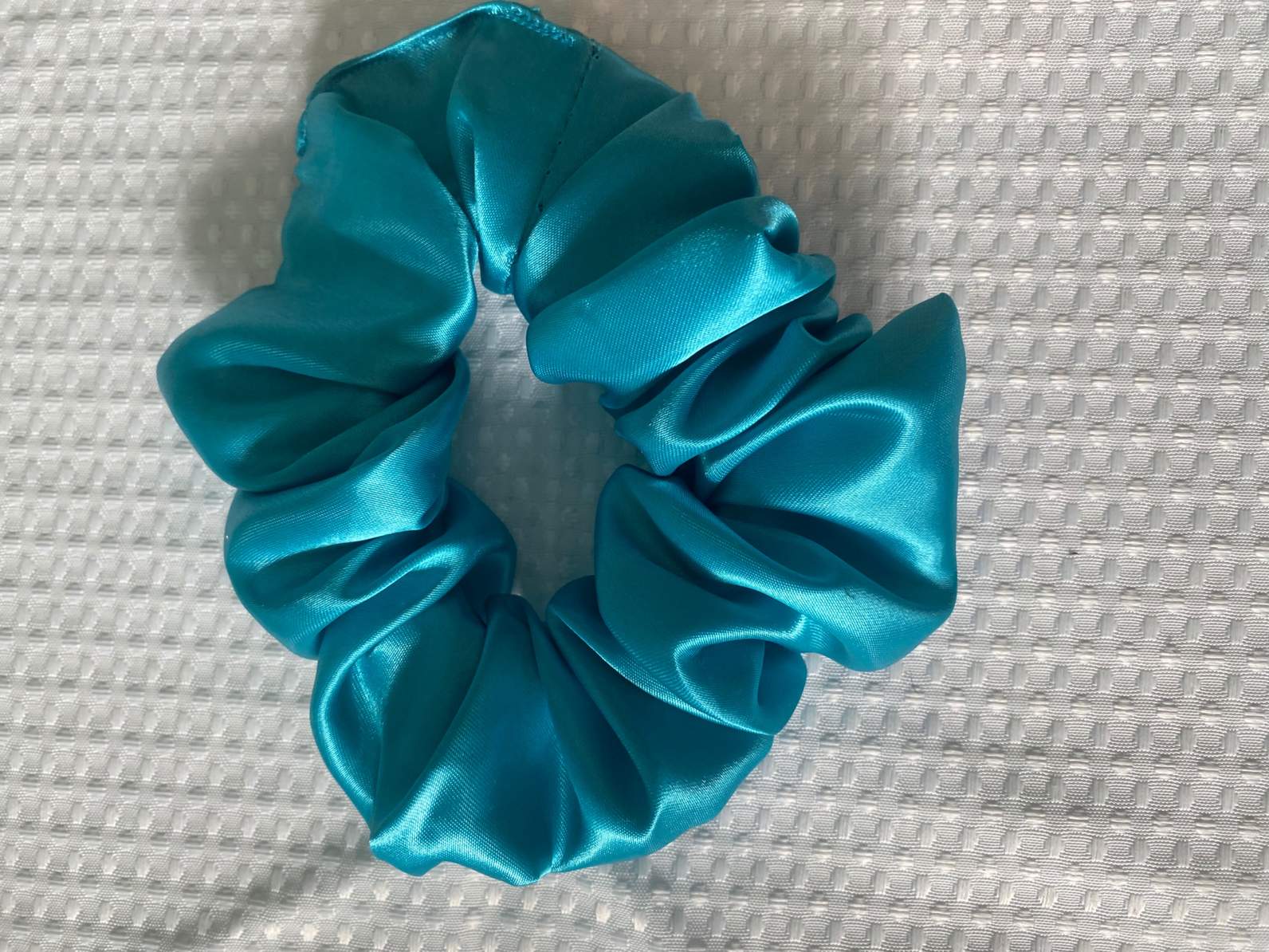 Hair Scrunchie - Normal to Thick Hair - Teal Satin