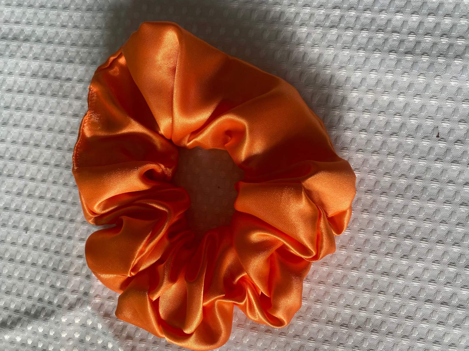 Hair Scrunchie - Normal to Thick Hair  - Orange Satin