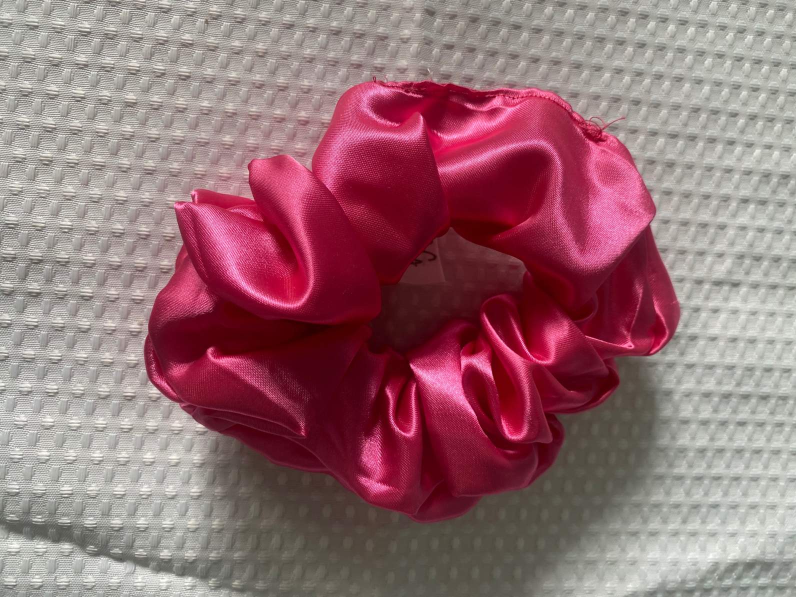 Hair Scrunchie - Normal to Thick Hair  - Dark Pink Satin