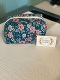 Boxy Pouch - Dark Green Floral - Medium