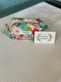 Boxy Pouch - Teal and Cream Floral - Small
