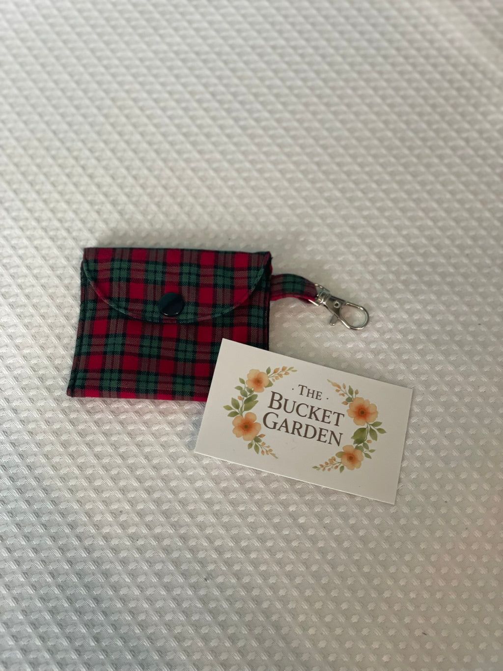 Ear Bud Case - Red Tartan - Large