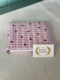 Everyday Pouch - Pink and White Check with Ladybirds