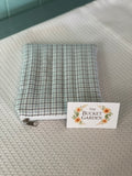 Kindle/Book Zippered Pouch - Black and Blue Checkered - Small