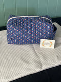 Boxy Pouch - Royal Blue Floral - Large