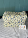 Boxy Pouch - Lemon and Blue Butterflies - Large