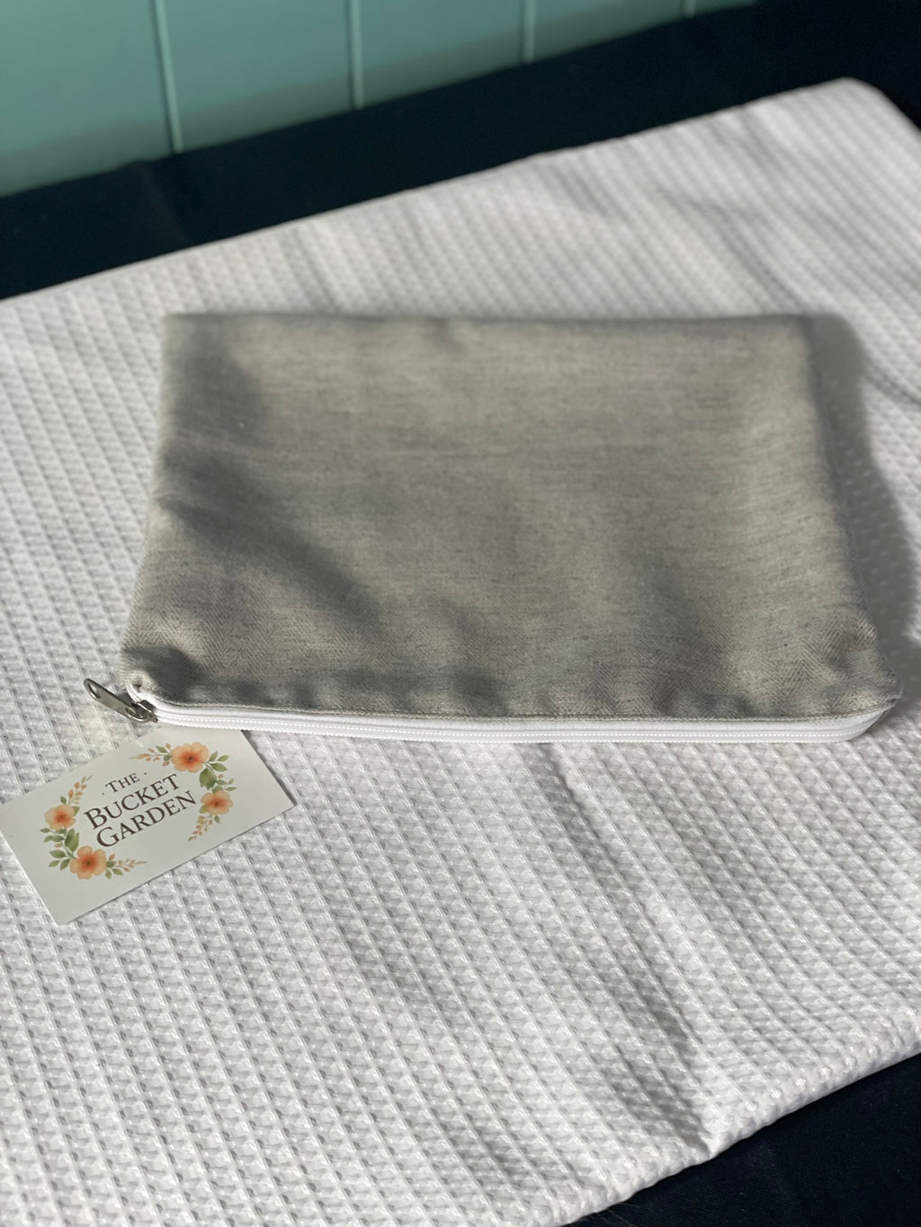 Everyday Pouch - Grey Tweed With Mushrooms - Medium