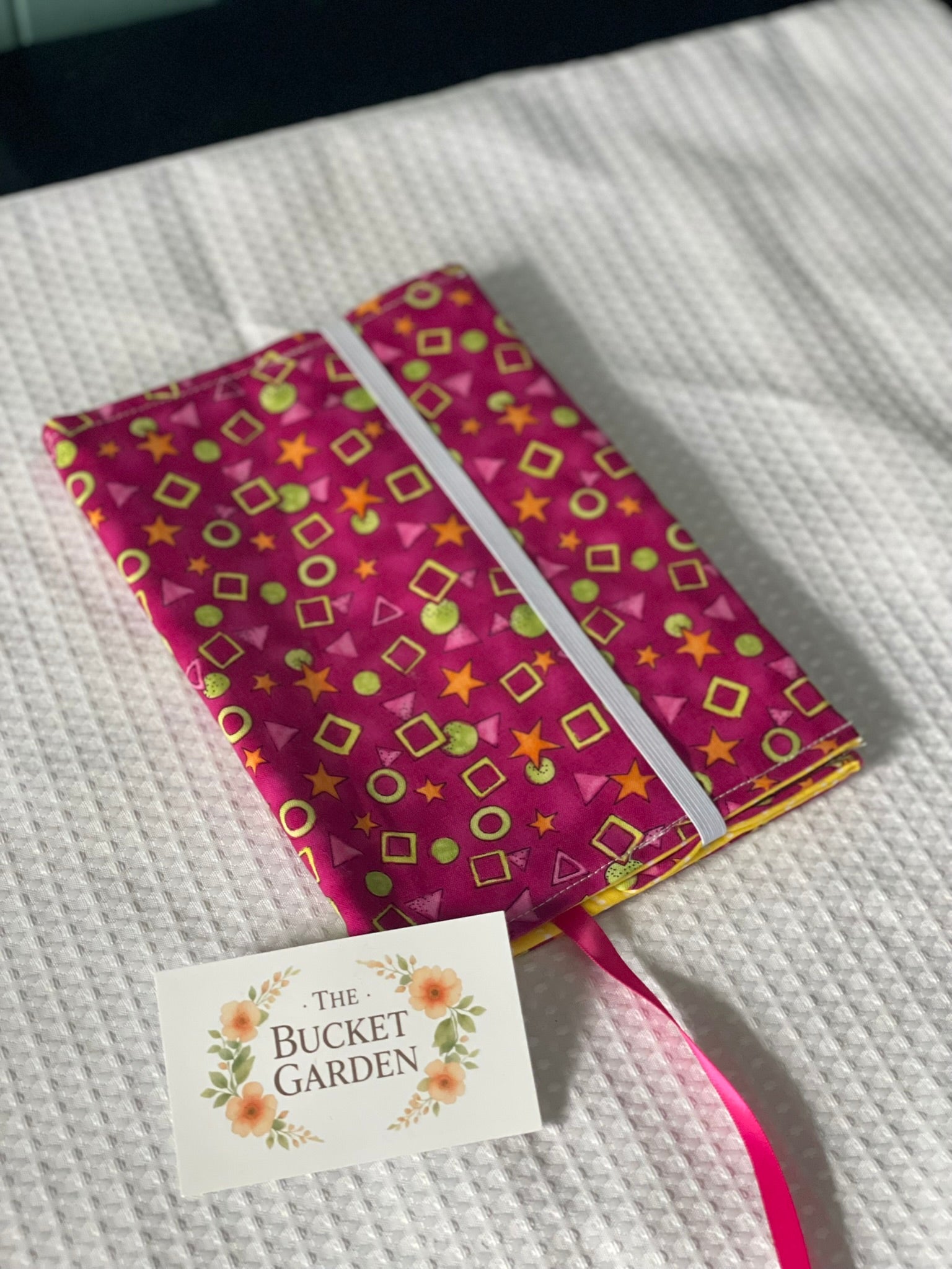 Book Cover - Plunket Book Cover - Dark Pink with Geometric shapes
