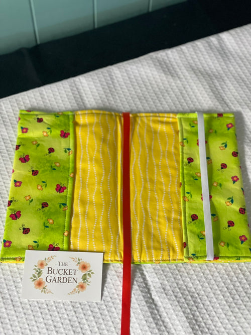 Book Cover - Plunket Book Cover - Lime with Butterflies and ladybirds