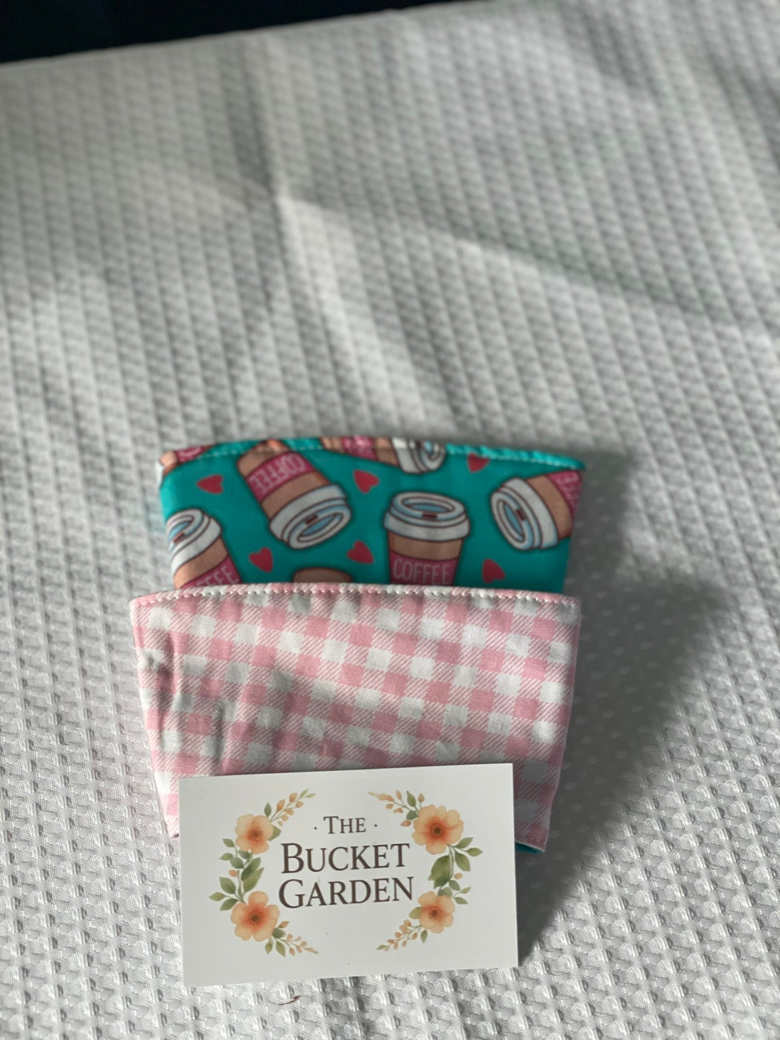 Cup Cozie - Coffee with Pink Gingham