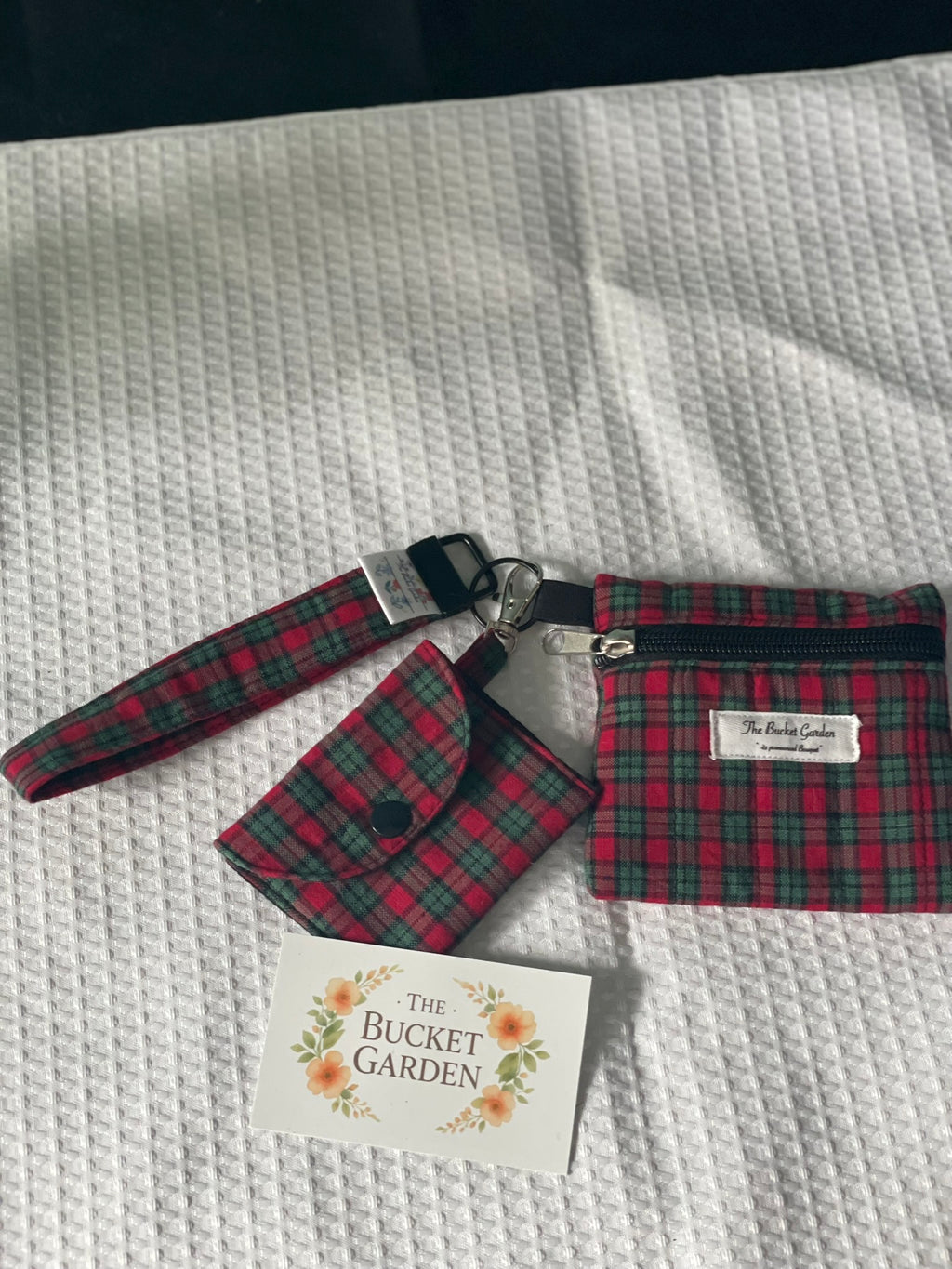 Ear Bud Case - Red Tartan - Large