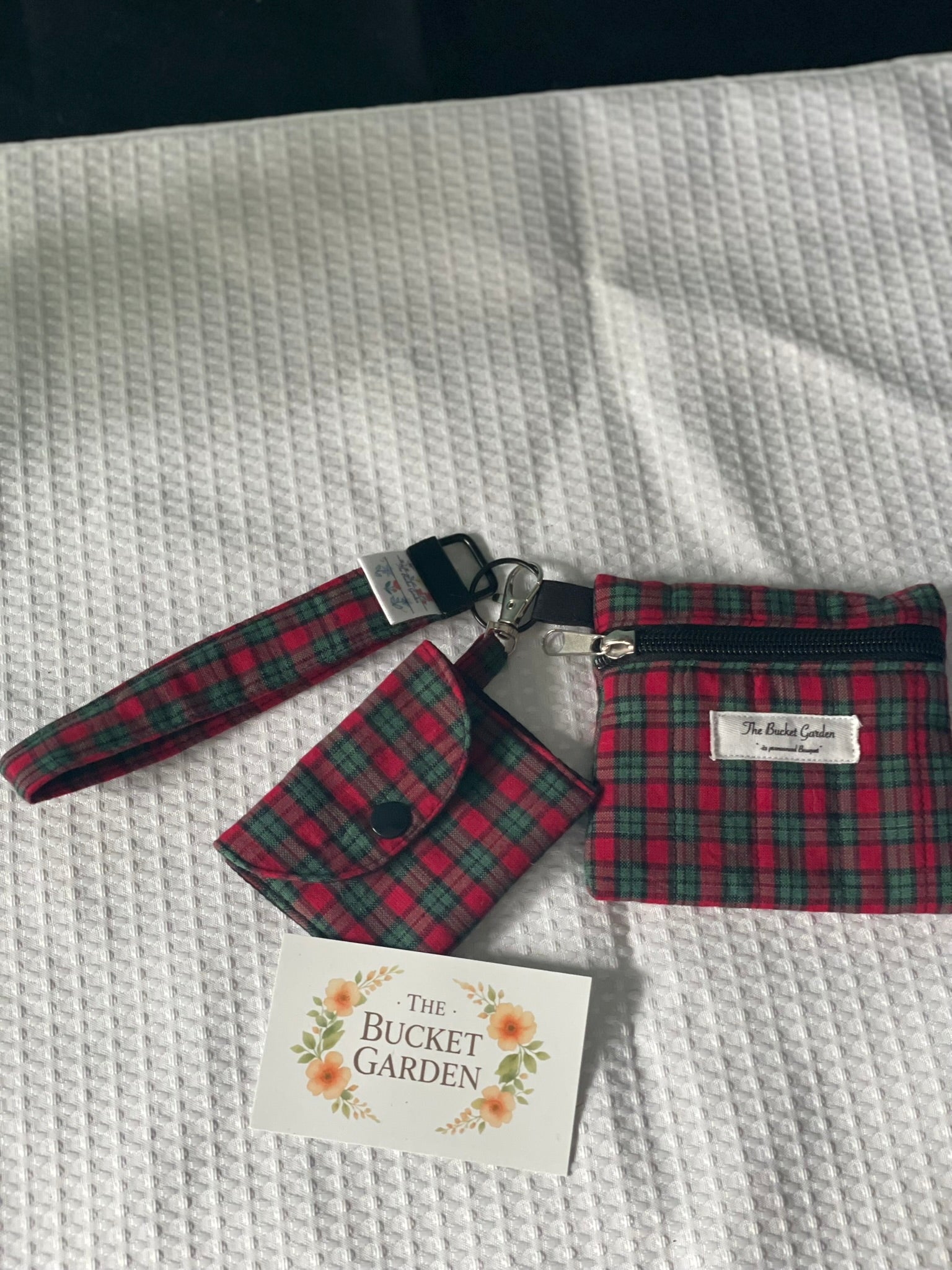 Ear Bud Case - Red Tartan - Large