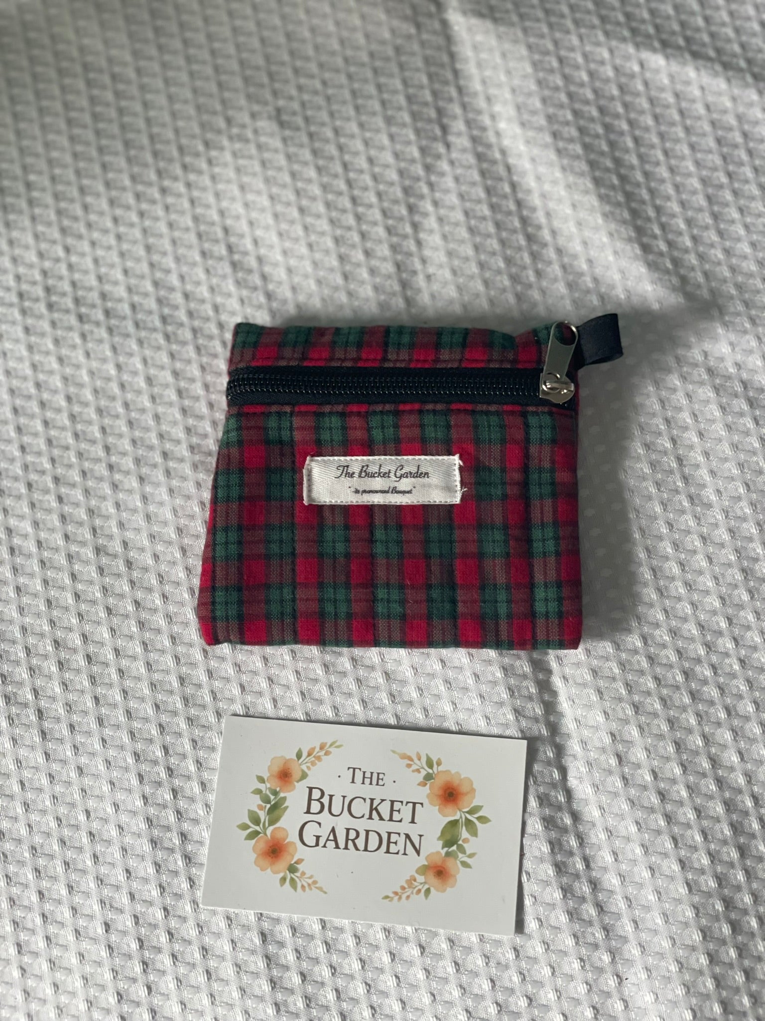 Keychain Coin Purse - Red Tartan Flannel