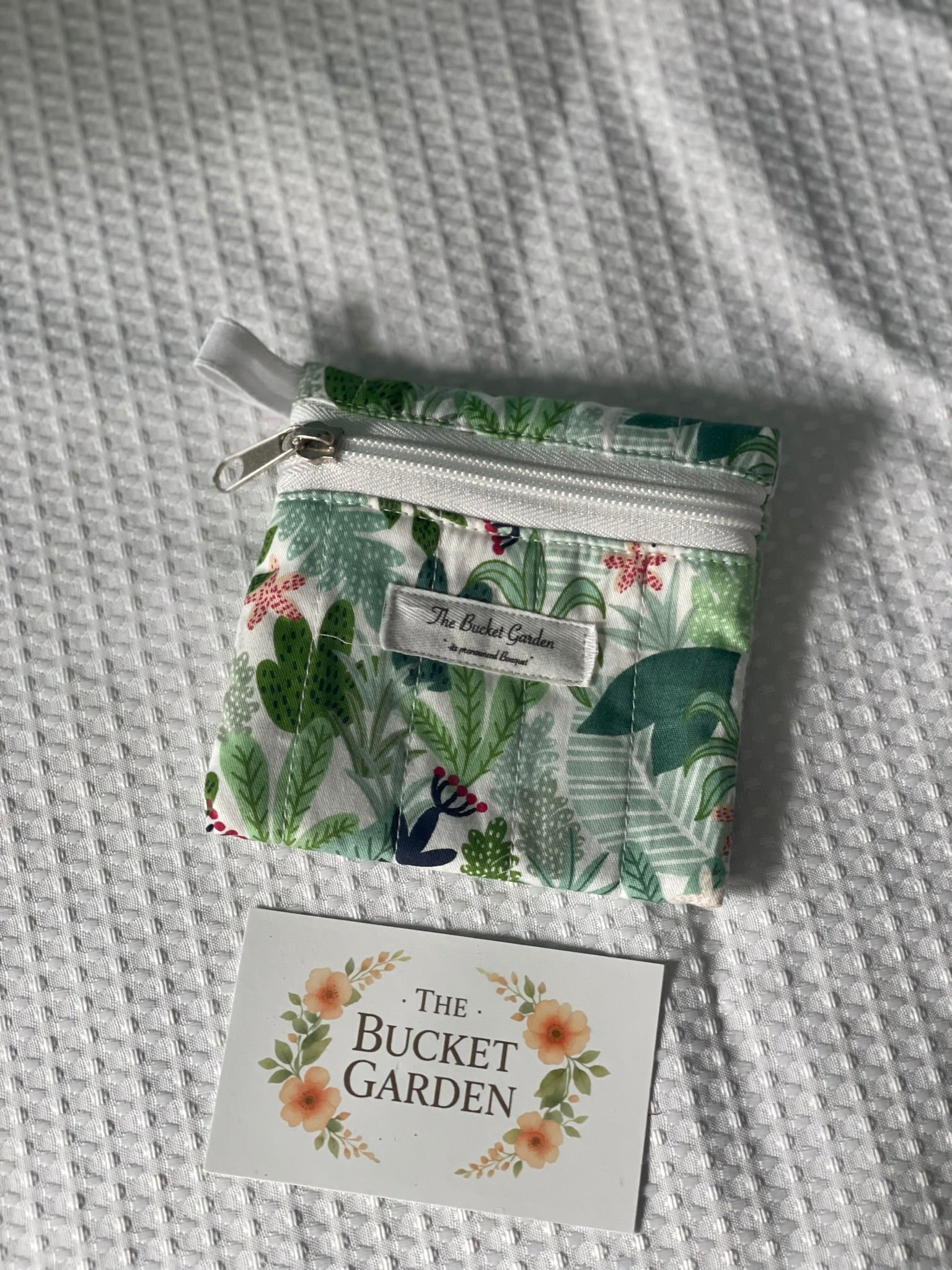 Keychain Coin Purse - Green Floral