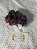 Hair Scrunchie XL - Normal to Thick Hair  - Red and Green Flannel
