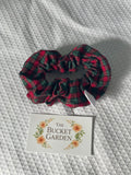 Hair Scrunchie XL - Thin to Normal Hair  - Red and Green Flannel