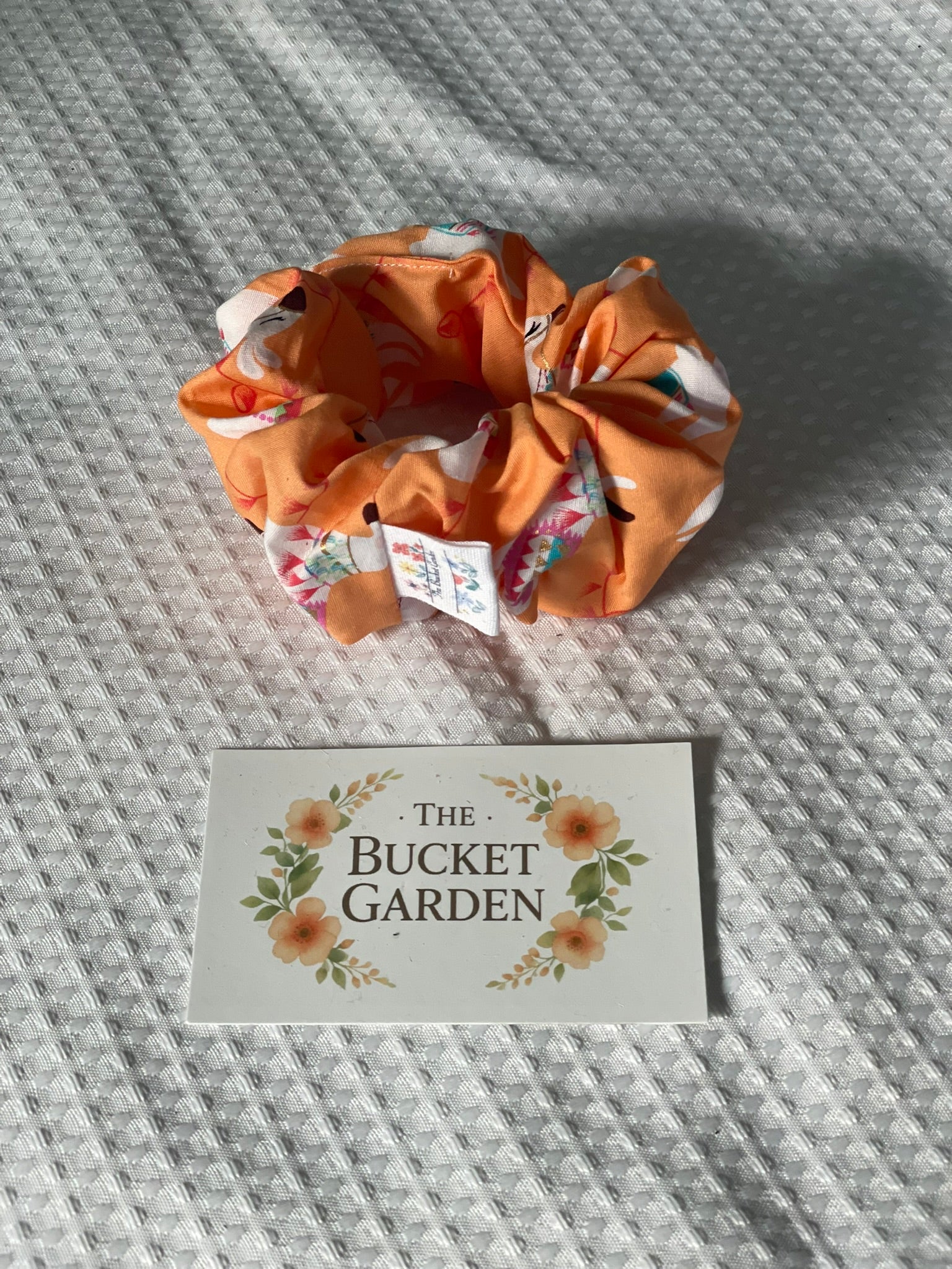 Hair Scrunchie XL - Normal to Thick Hair  - Orange Llama