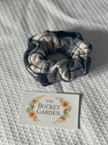 Hair Scrunchie XL - Normal to Thick Hair  - Blue Plaid Flannel