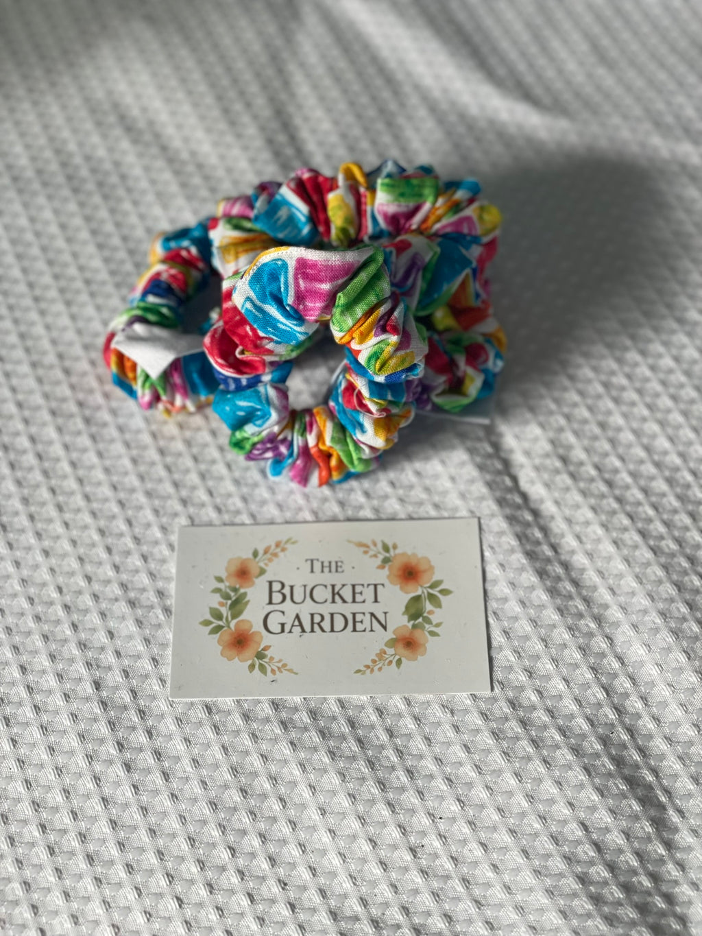 Hair Scrunchie - Regular - Rainbow Square