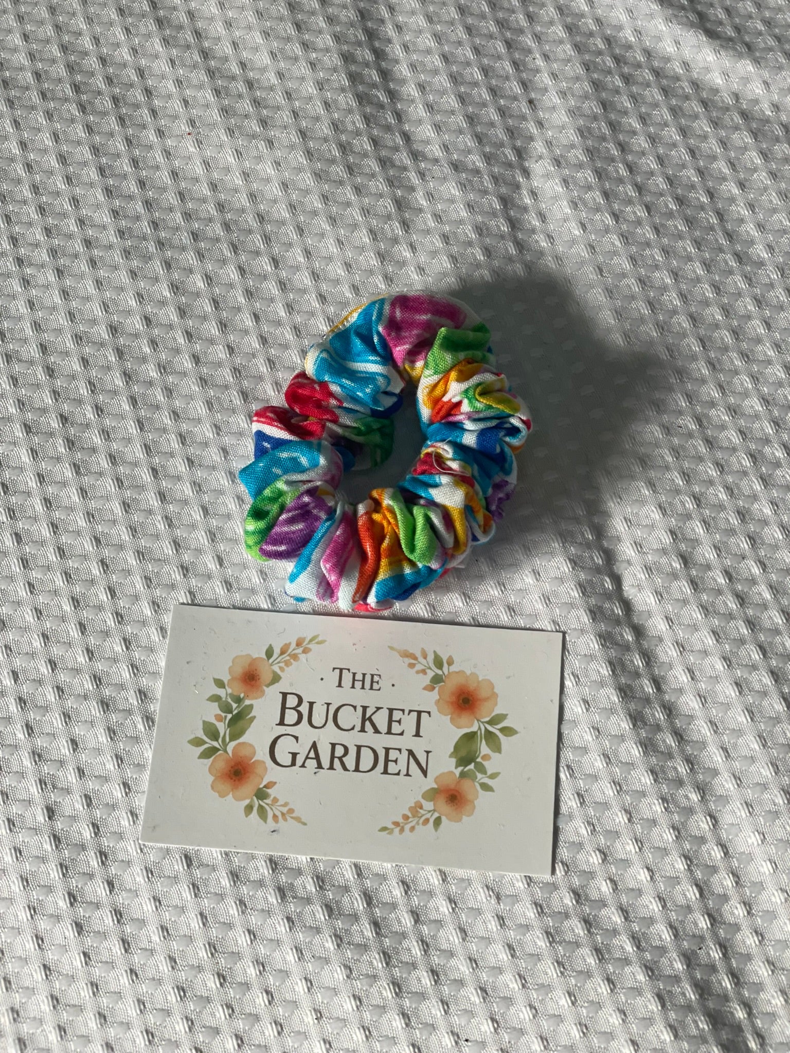 Hair Scrunchie - Regular - Rainbow Square