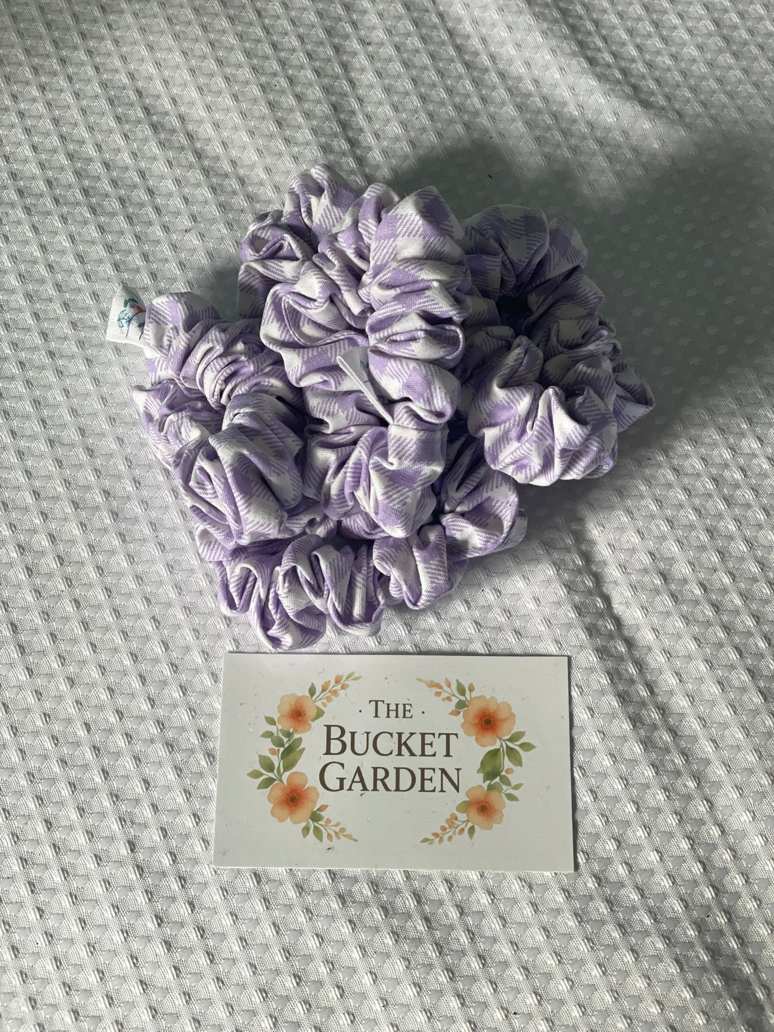 Hair Scrunchie - Regular - Purple Gingham