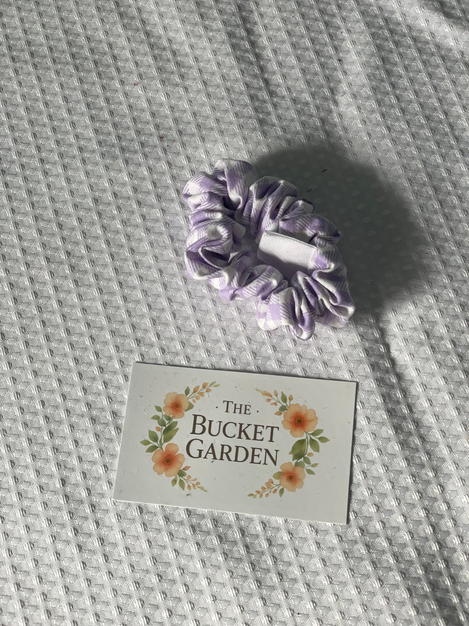 Hair Scrunchie - Regular - Purple Gingham