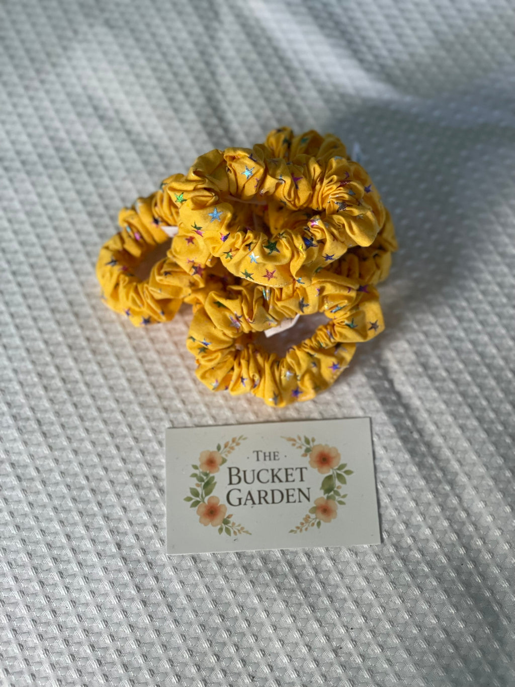 Hair Scrunchie - Small - Yellow Stars