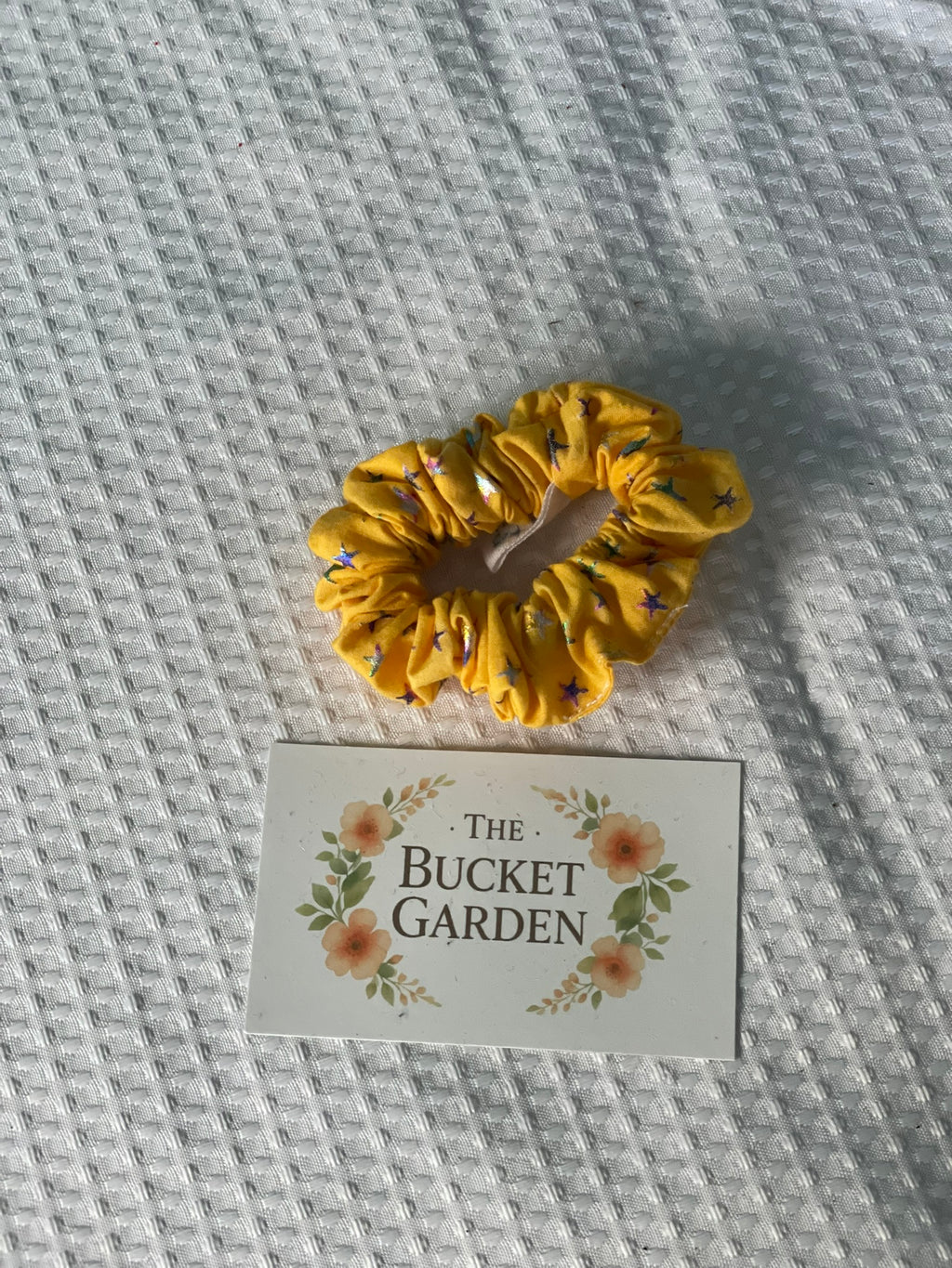 Hair Scrunchie - Small - Yellow Stars