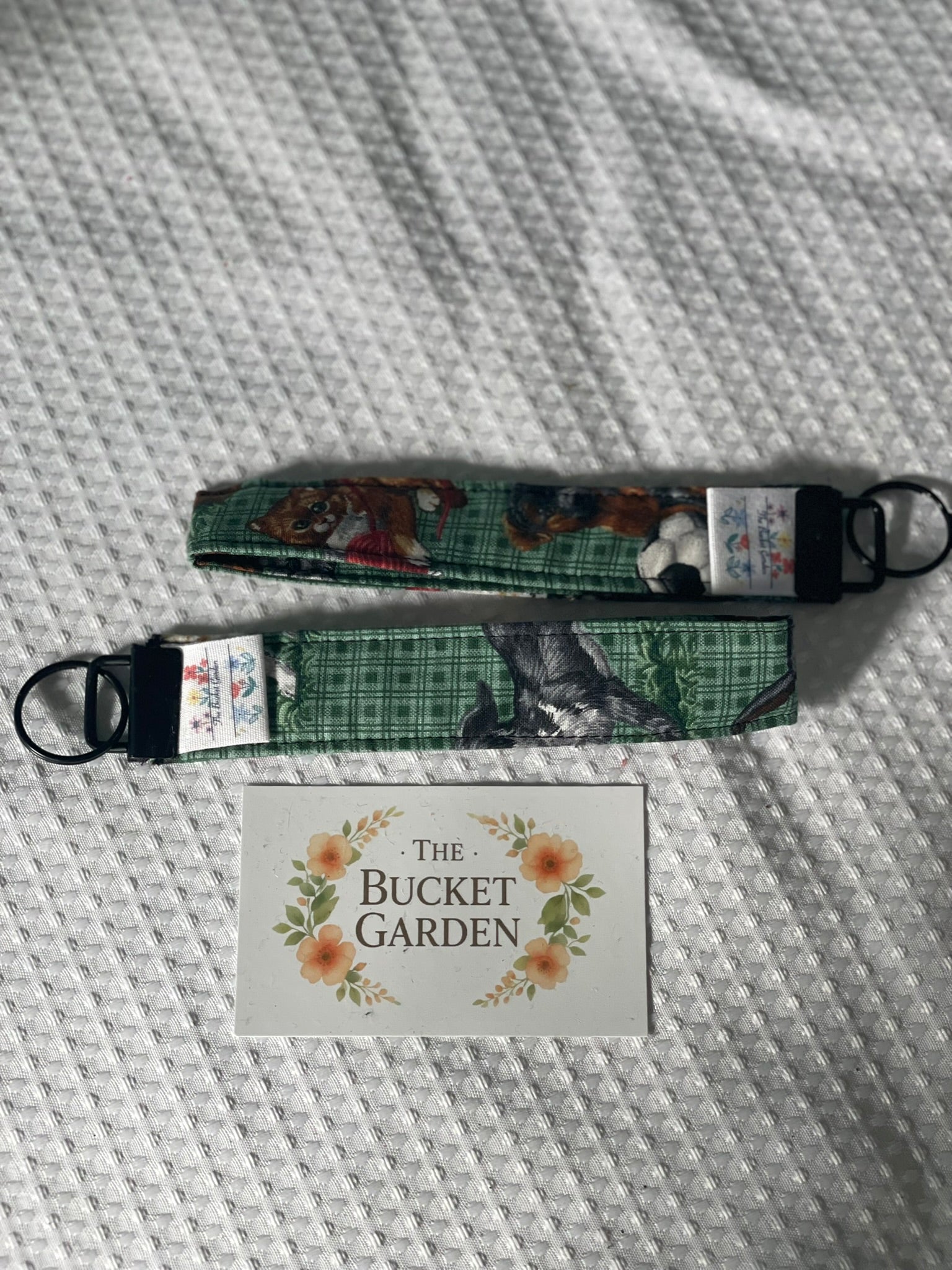 Wristlet - Green Cats and Dogs