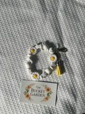 Wristlet - White Mouse and Daisy Beaded