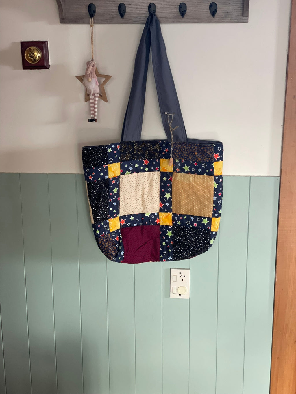 Everyday Tote Bag - Quilted Patchwork with Stars