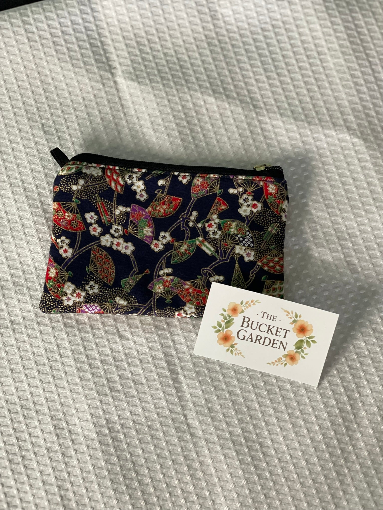 Wallet - Navy Blue with Multicolour Fans