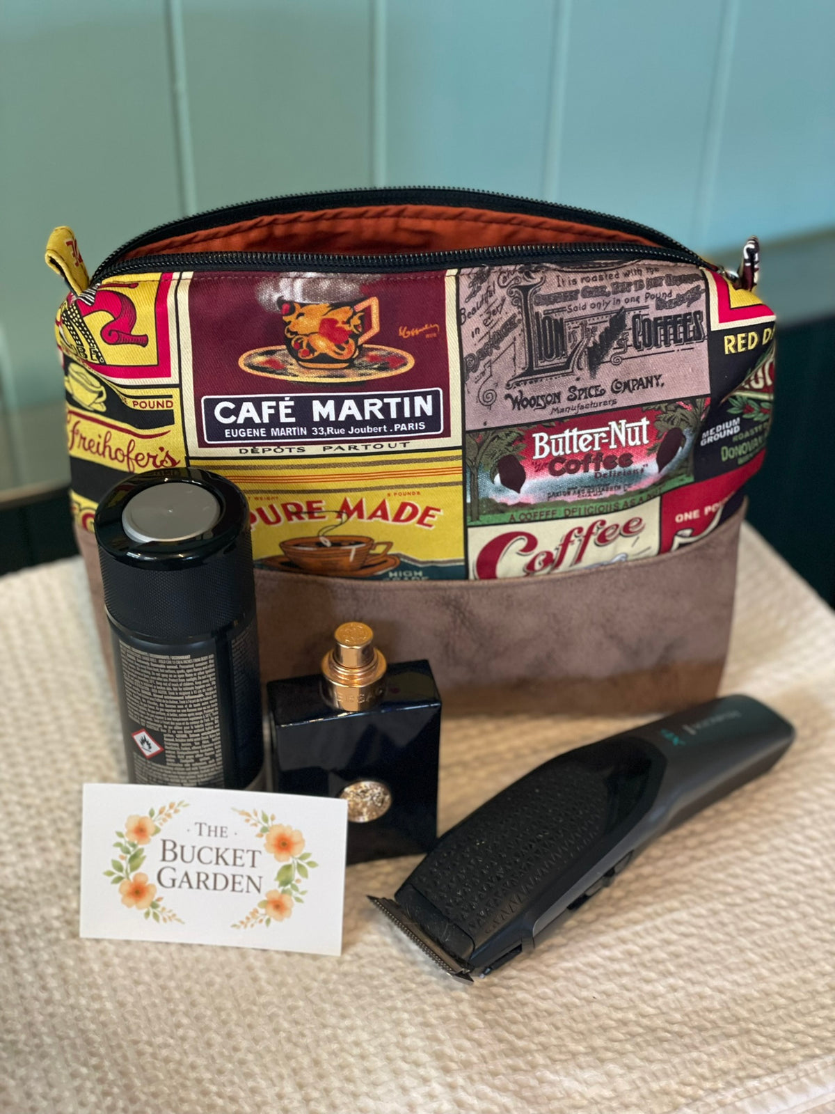 Vintage Cotton and Suede Toiletry Bag - Medium