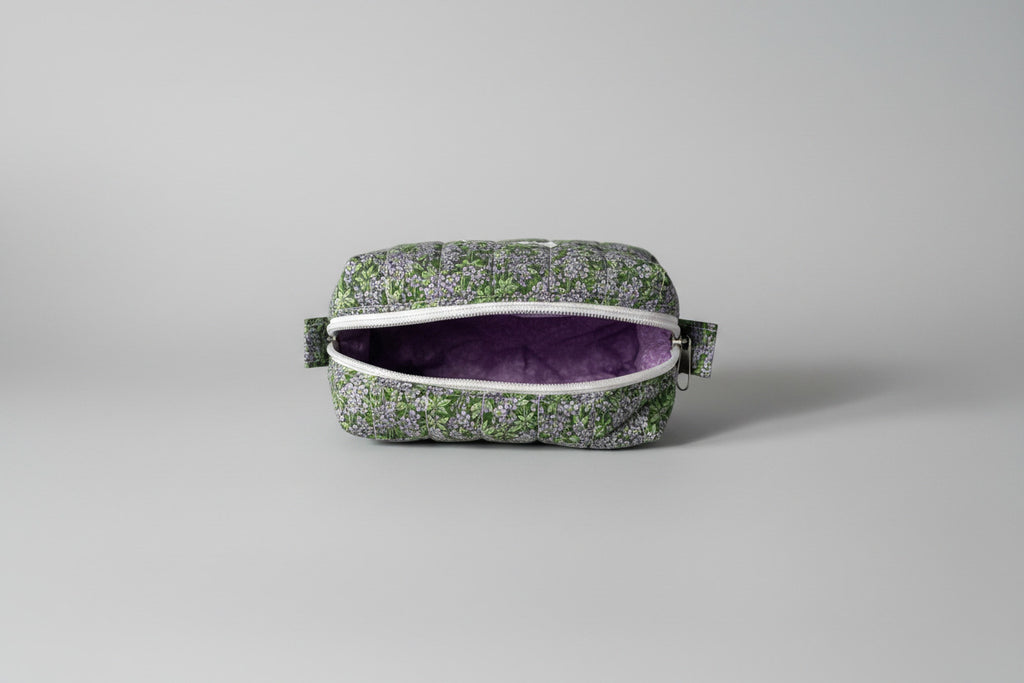 Boxy Pouch - Purple and Green Floral - Small