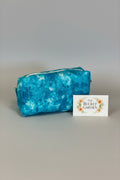 Boxy Pouch - Blue with Silver - Medium